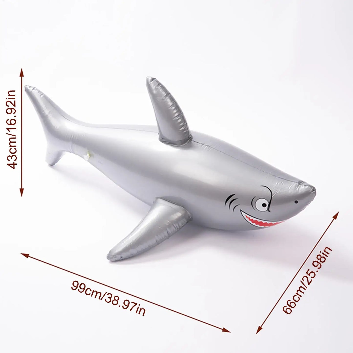 Inflatable Shark Pool Float PVC Blow Up Beach Toy & Party Decor
