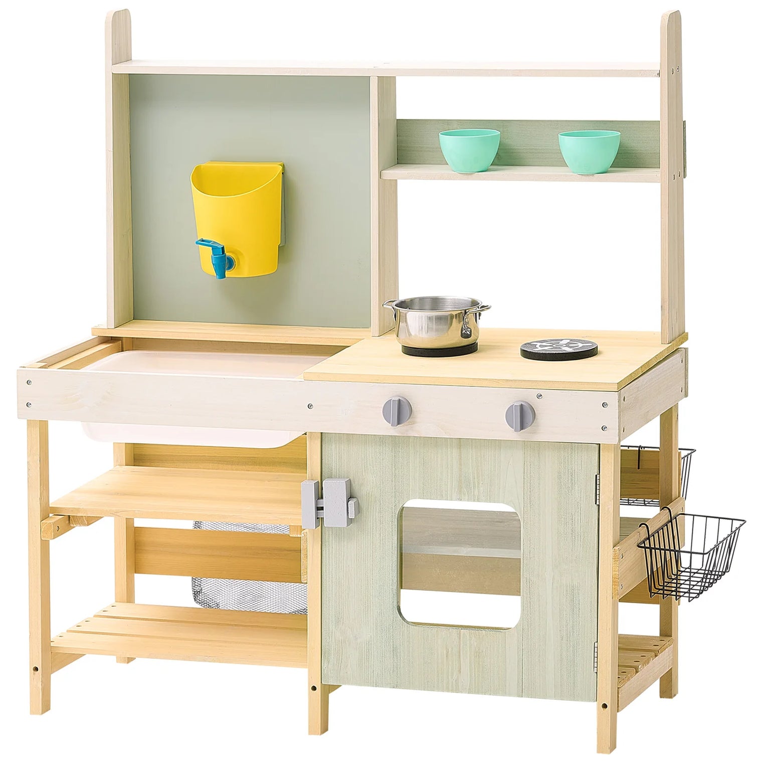 Wooden Mud Kitchen Outdoor Play Set for Kids & Toddlers