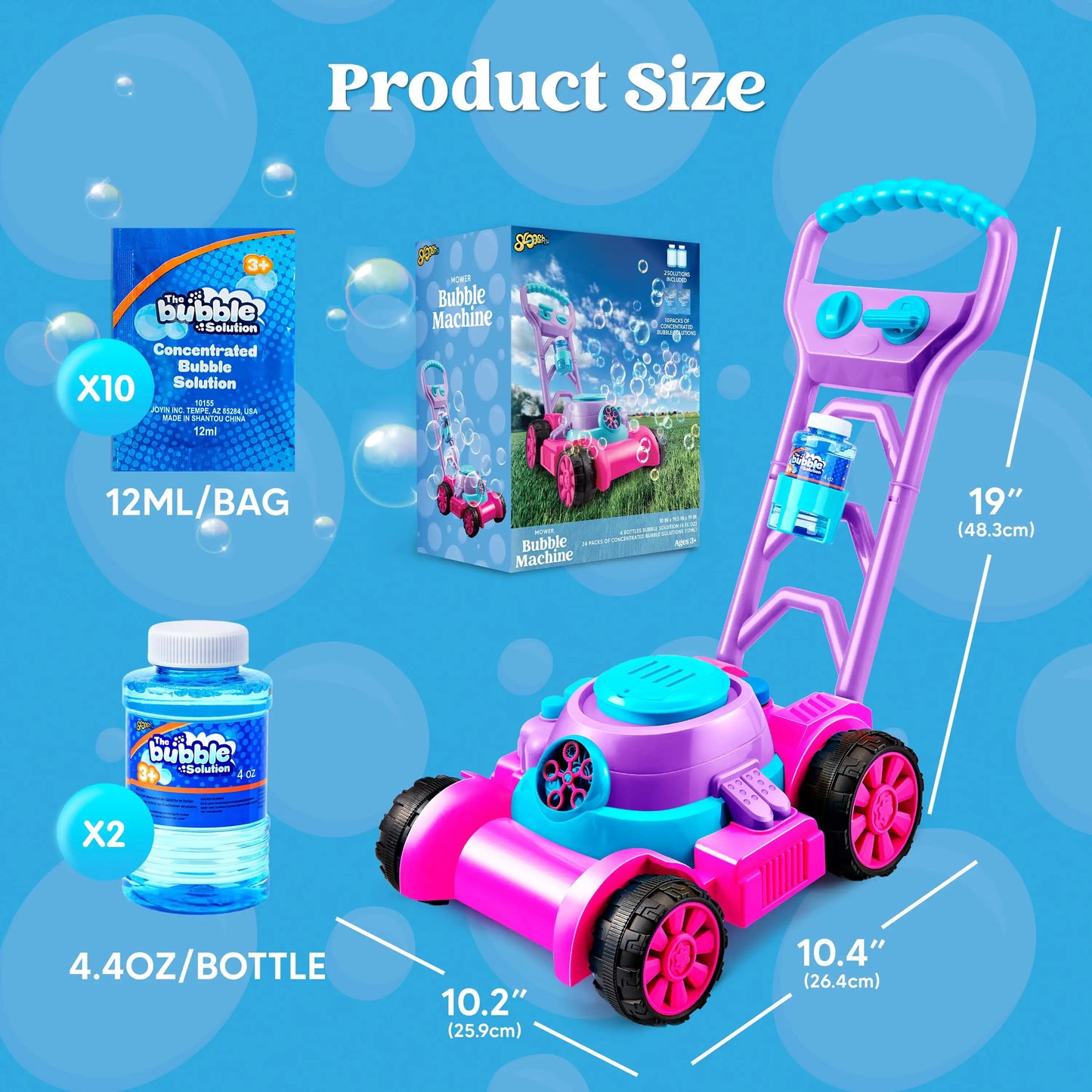 Kids Bubble Lawn Mower Outdoor Toy - Automatic Bubble Blower Machine