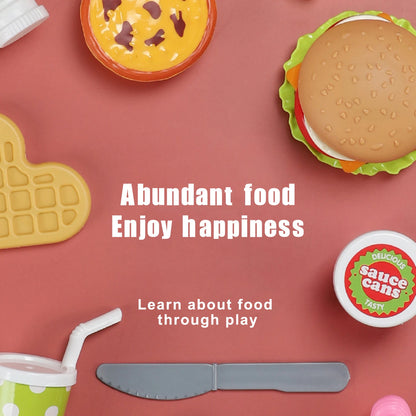 30-Piece Play Food Kitchen Set - Realistic ABS Plastic Pretend Toys