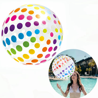 2-Pack Colorful Striped Transparent Beach Balls for Pool Parties