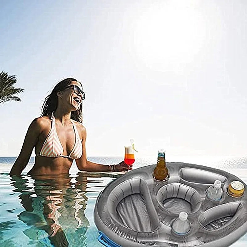 Inflatable Floating Pool Bar Tray | PVC Drink Holder for Pool Parties