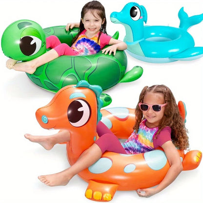 3-Pack Kids Inflatable Pool Floats - Animal Swim Rings for Summer Fun