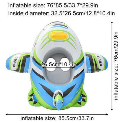 Kids Inflatable Airplane Pool Float - Durable PVC Water Toy (Ages 3-6)