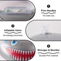Grey Shark Inflatable Pool Float - Durable Swim Ring for Beach Parties