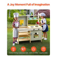 Wooden Mud Kitchen Outdoor Play Set for Kids & Toddlers