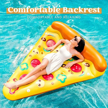 Giant Inflatable Pizza Slice Pool Float - Durable PVC Summer Raft