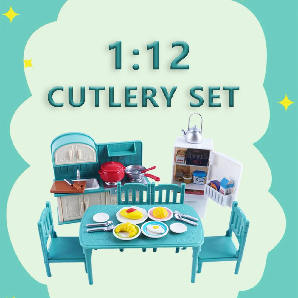 Miniature Dollhouse Kitchen Furniture Set - Baking Theme Pretend Play