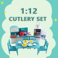 Miniature Dollhouse Kitchen Furniture Set - Baking Theme Pretend Play