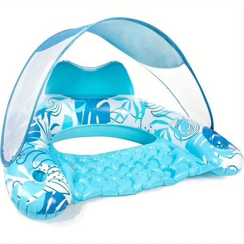 XL Inflatable Pool Lounge Chair with Canopy for Adult Relaxation