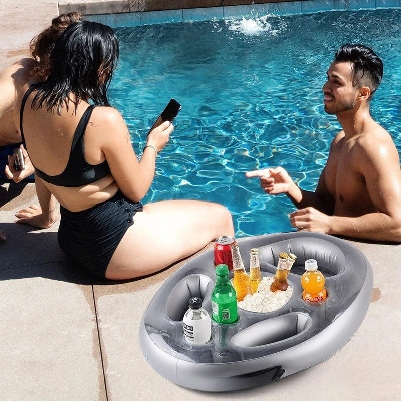 Inflatable Floating Pool Bar Tray | PVC Drink Holder for Pool Parties