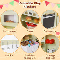 Corner Wooden Play Kitchen - Large Toddler Pretend Cooking Playset