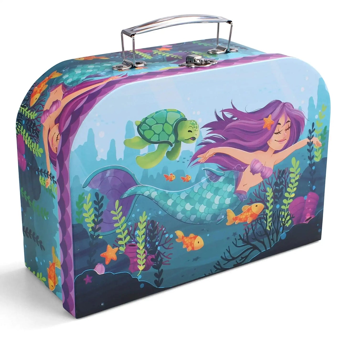 Kids Tin Tea Party Set - Mermaid & Unicorn Princess Pretend Play