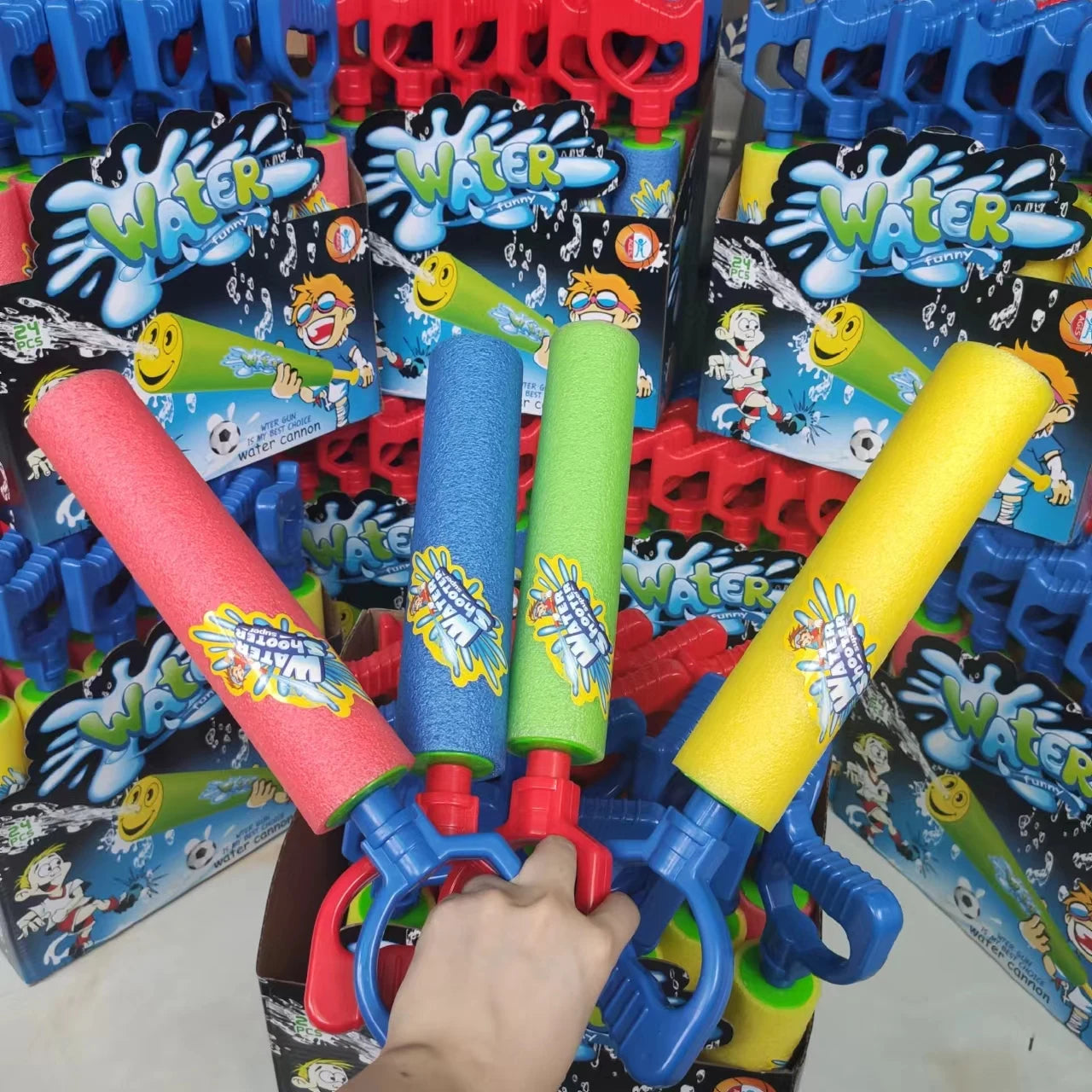 6-Pack Foam Water Blaster Soakers - Summer Pool & Beach Toys