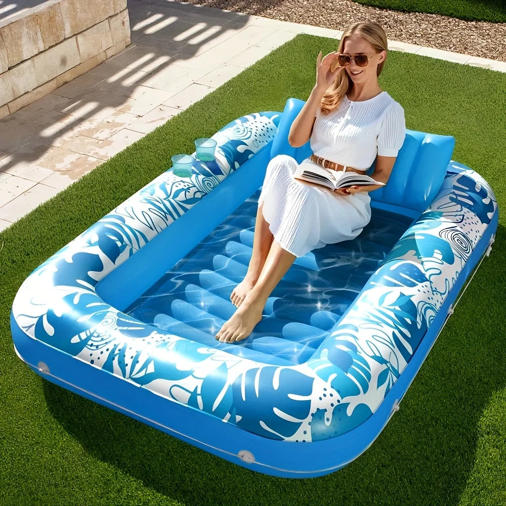 2-Person Inflatable Suntan Tub Pool Float Tanning Lounge