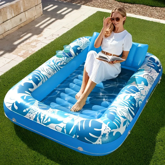 2-Person Inflatable Suntan Tub Pool Float Tanning Lounge