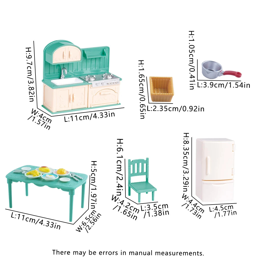 Miniature Dollhouse Kitchen Furniture Set - Baking Theme Pretend Play