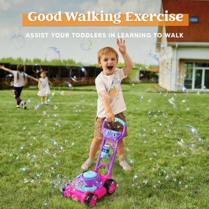 Kids Bubble Lawn Mower Outdoor Toy - Automatic Bubble Blower Machine