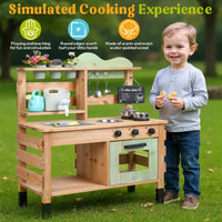 Wooden Outdoor Mud Kitchen Playset for Kids Backyard Garden