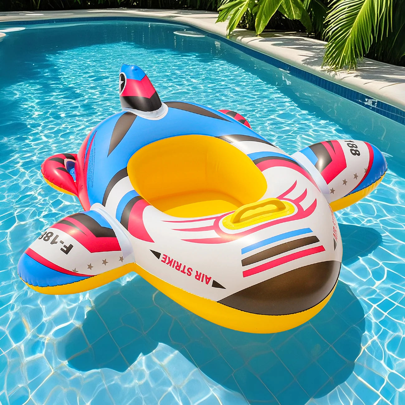 Kids Inflatable Airplane Pool Float - Durable PVC Water Toy (Ages 3-6)