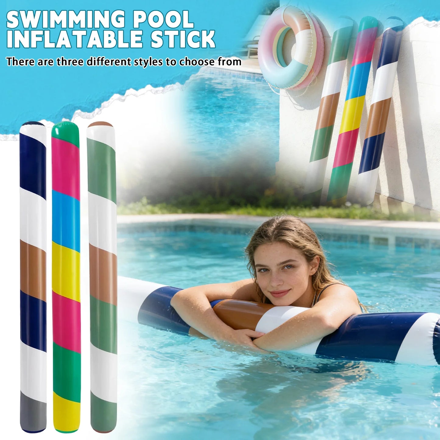 Solid Foam Swim Noodle - High Buoyancy Pool Floatation Stick