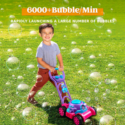 Kids Bubble Lawn Mower Outdoor Toy - Automatic Bubble Blower Machine