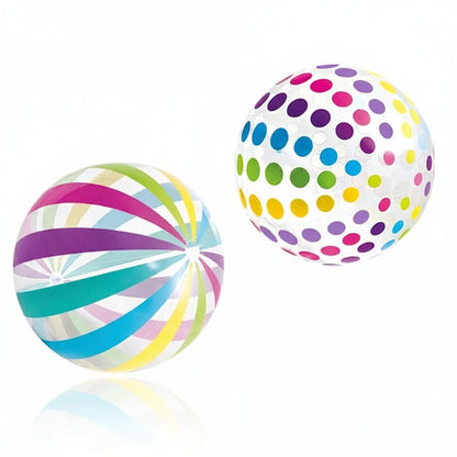 2-Pack Colorful Striped Transparent Beach Balls for Pool Parties