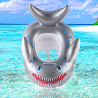 Grey Shark Inflatable Pool Float - Durable Swim Ring for Beach Parties