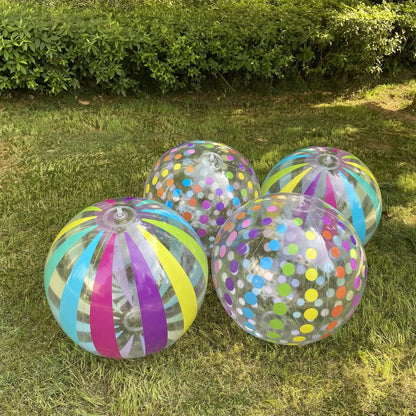 2-Pack Colorful Striped Transparent Beach Balls for Pool Parties