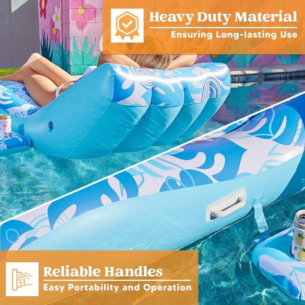 Inflatable Pool Lounge Chair Heavy Duty Zero Gravity Adult Float