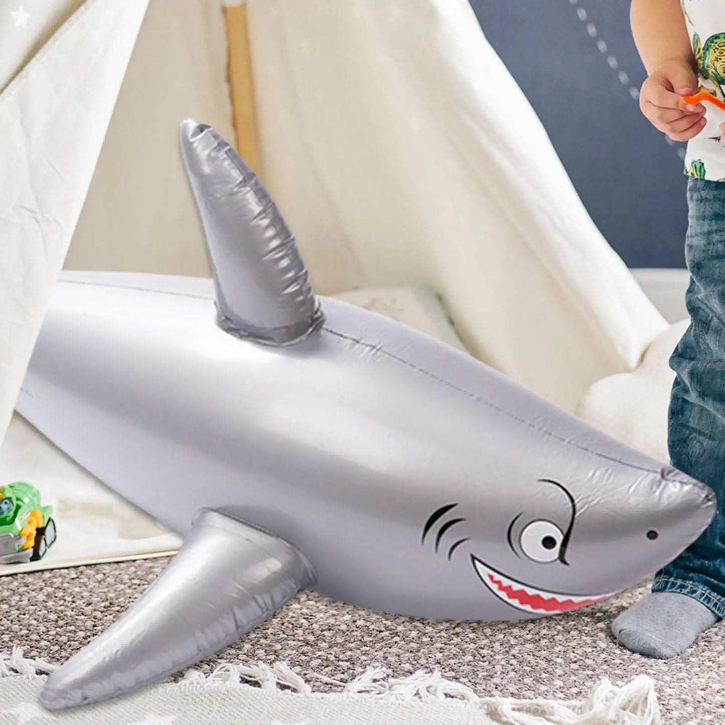 Inflatable Shark Pool Float PVC Blow Up Beach Toy & Party Decor