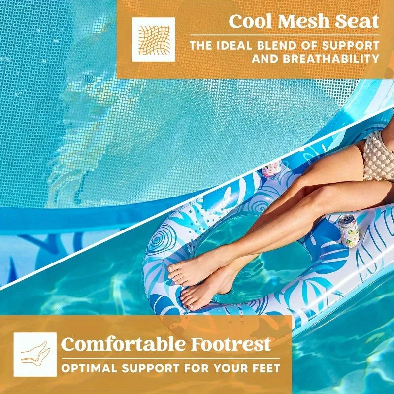 Inflatable Pool Lounger Floating Recliner Chair for Adults