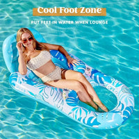 Inflatable Pool Lounger Floating Recliner Chair for Adults