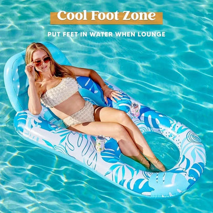 Inflatable Pool Lounger Floating Recliner Chair for Adults