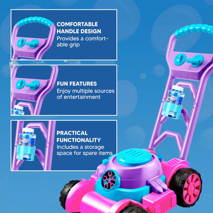 Kids Bubble Lawn Mower Outdoor Toy - Automatic Bubble Blower Machine