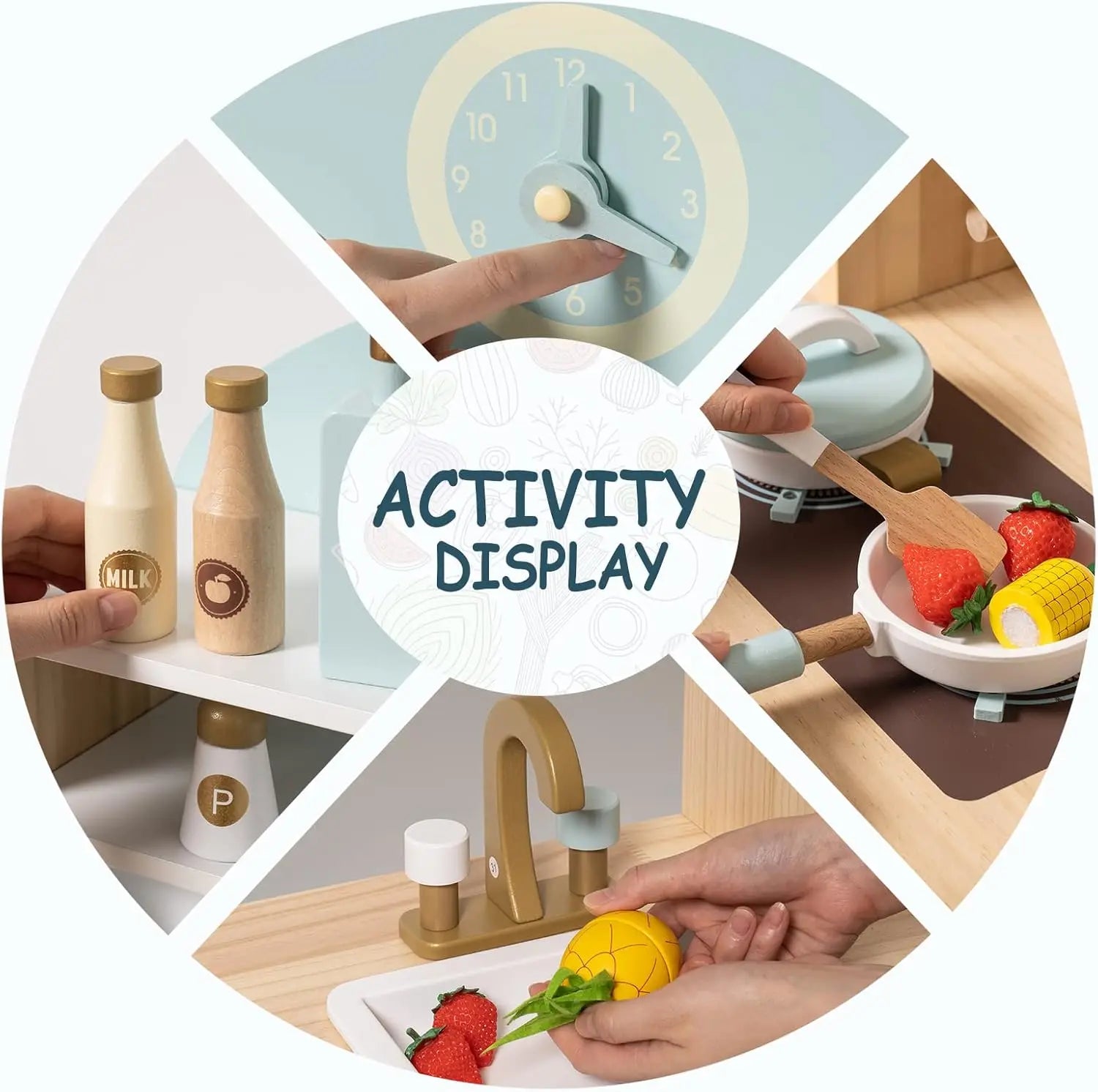 Robotime Robud Wooden Play Kitchen Set for Kids & Toddlers