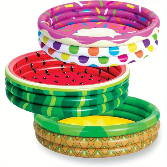 3 Pack Inflatable Kiddie Pools Fruit Designs for Kids Summer Fun