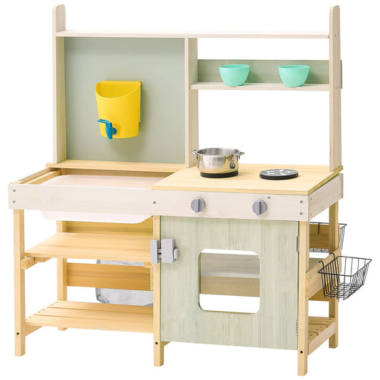 Wooden Mud Kitchen Outdoor Play Set for Kids & Toddlers
