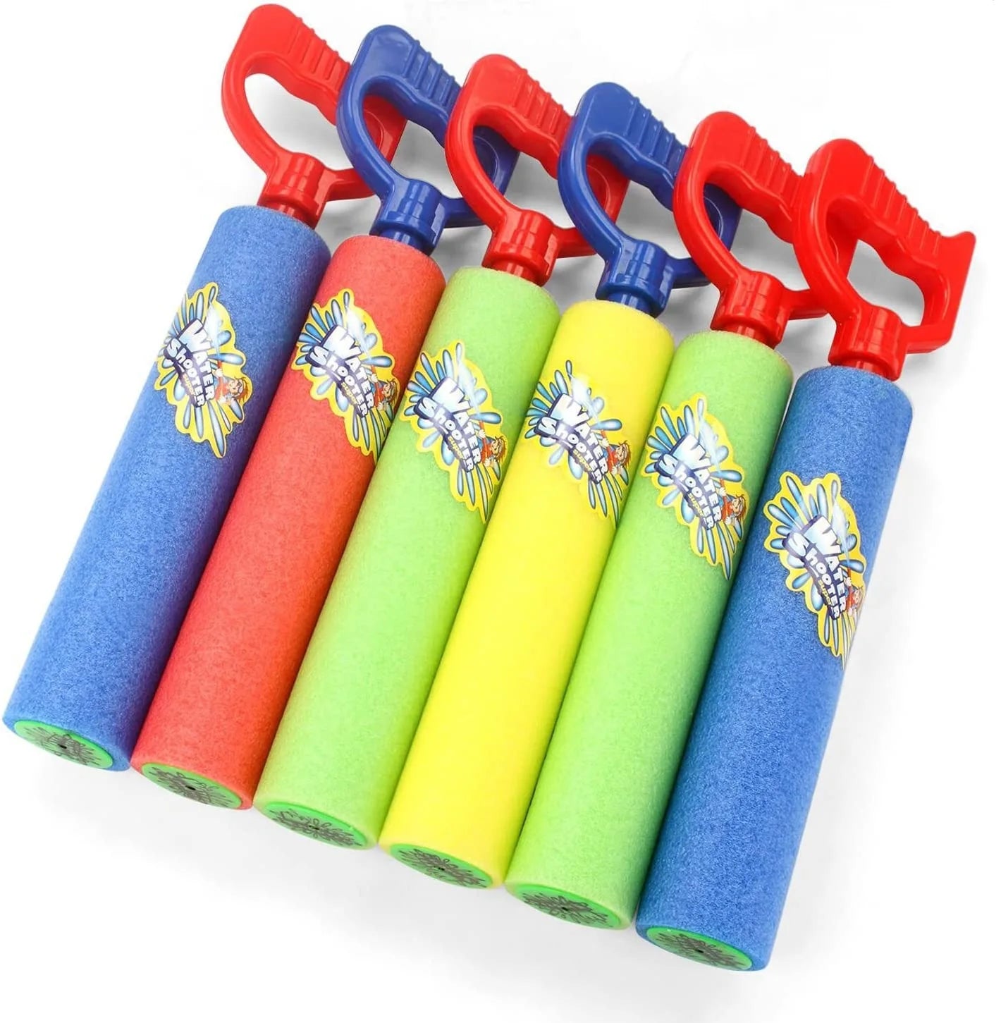 6-Pack Foam Water Blaster Soakers - Summer Pool & Beach Toys