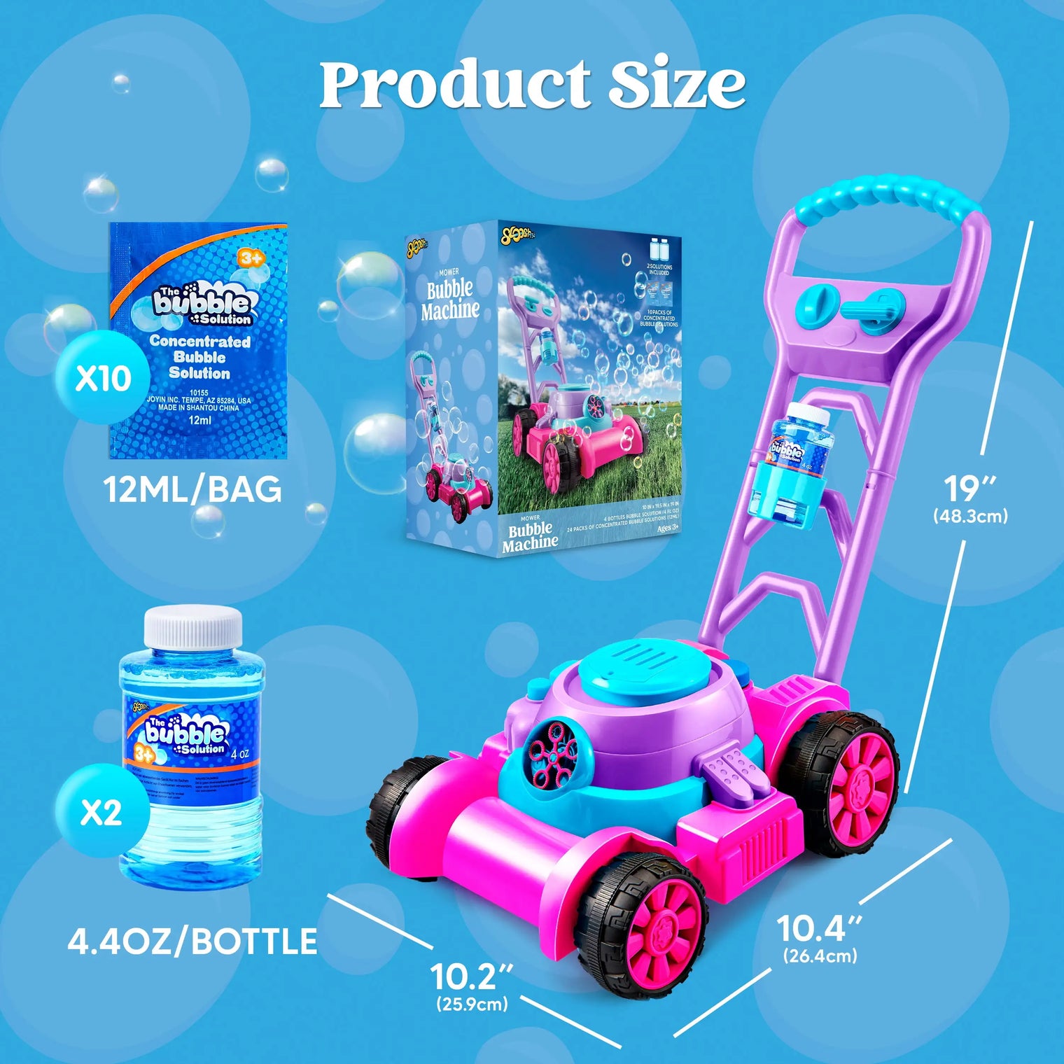 Kids Bubble Lawn Mower Outdoor Toy - Automatic Bubble Blower Machine