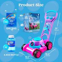 Kids Bubble Lawn Mower Outdoor Toy - Automatic Bubble Blower Machine