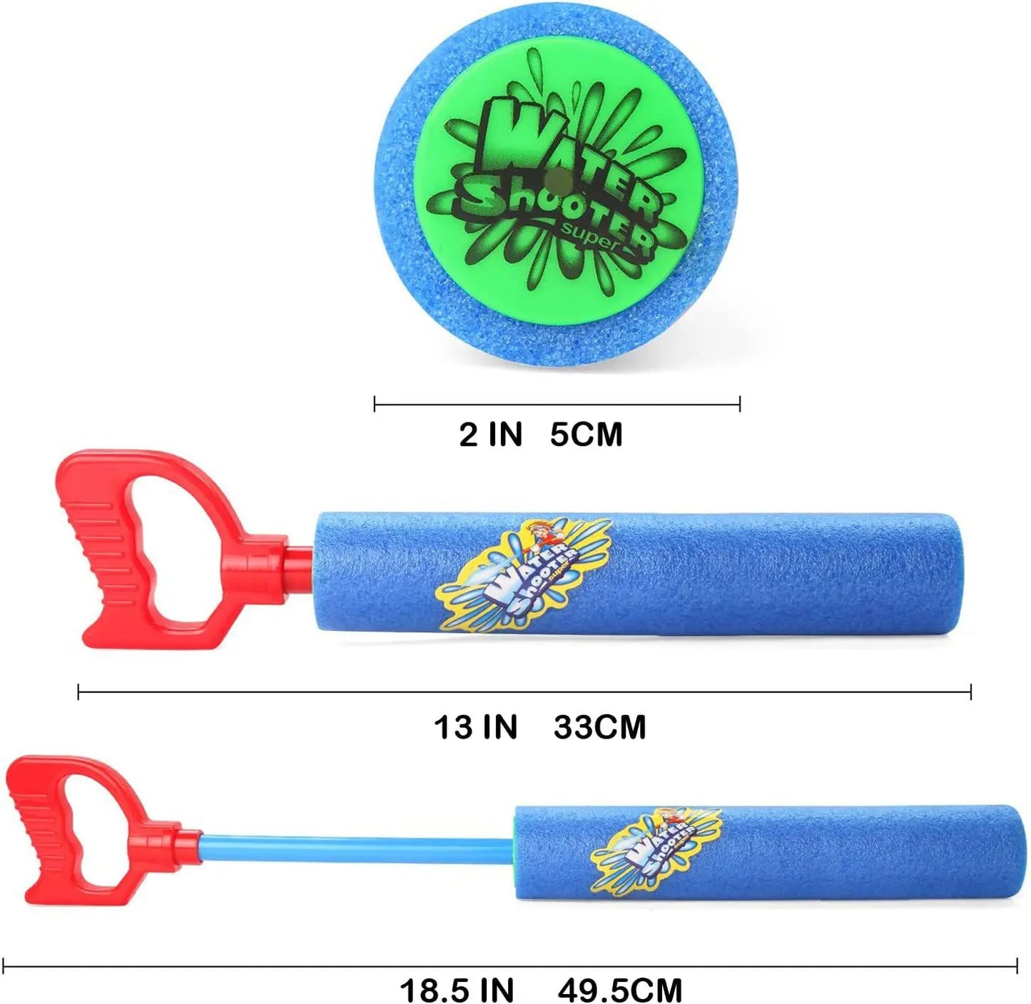 6-Pack Foam Water Blaster Soakers - Summer Pool & Beach Toys