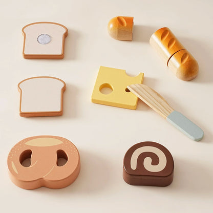 Wooden Play Food Set - Robotime Robud Montessori Kitchen Toy for Kids