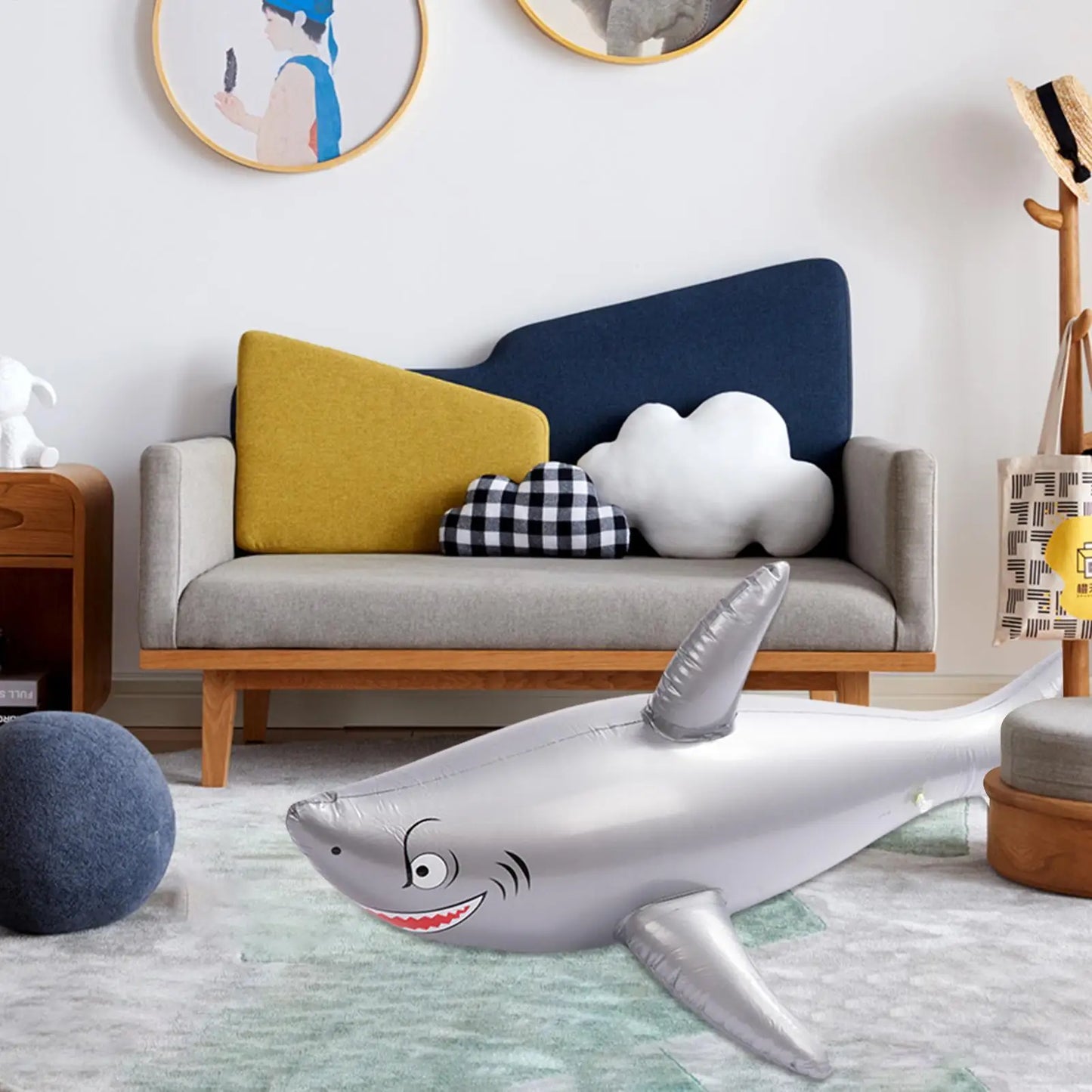 Inflatable Shark Pool Float PVC Blow Up Beach Toy & Party Decor