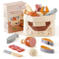 Wooden Play Food Set - Robotime Robud Montessori Kitchen Toy for Kids