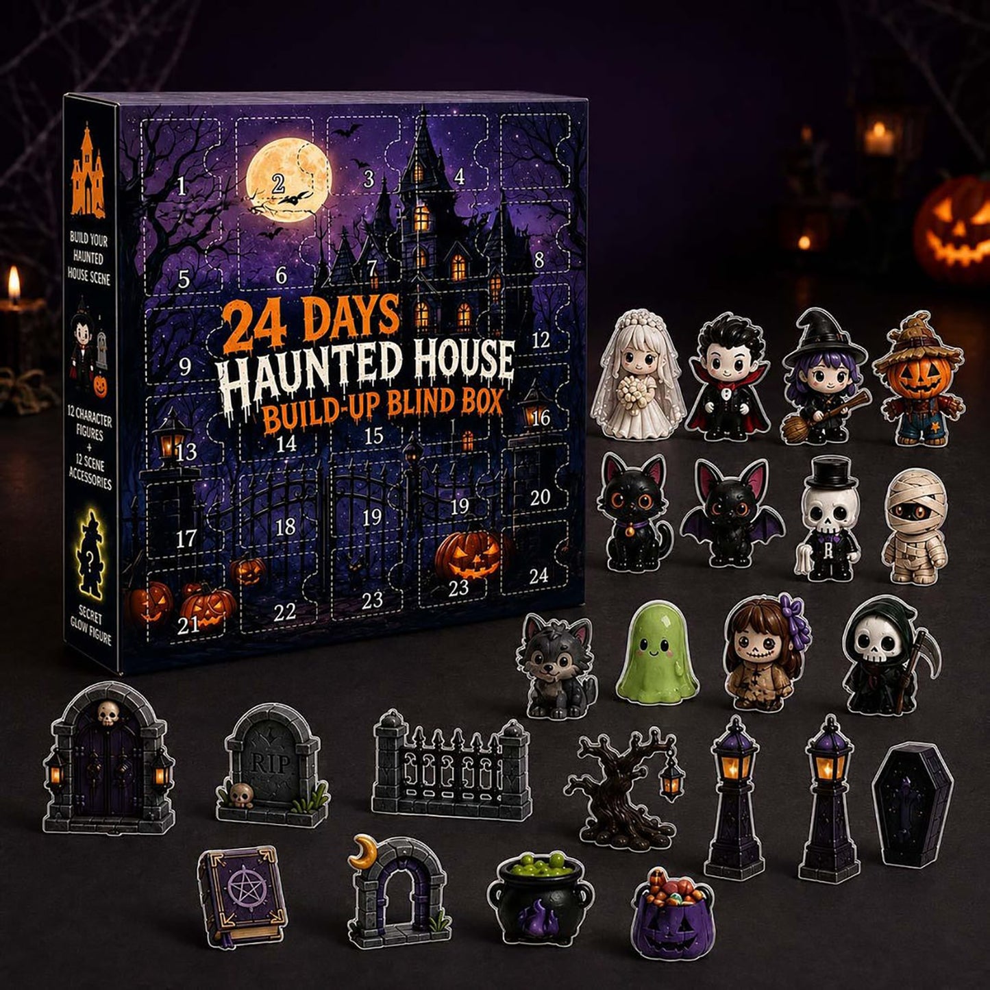 Halloween Haunted House Advent Calendar Halloween Countdown Spooky Merch Gift For Home