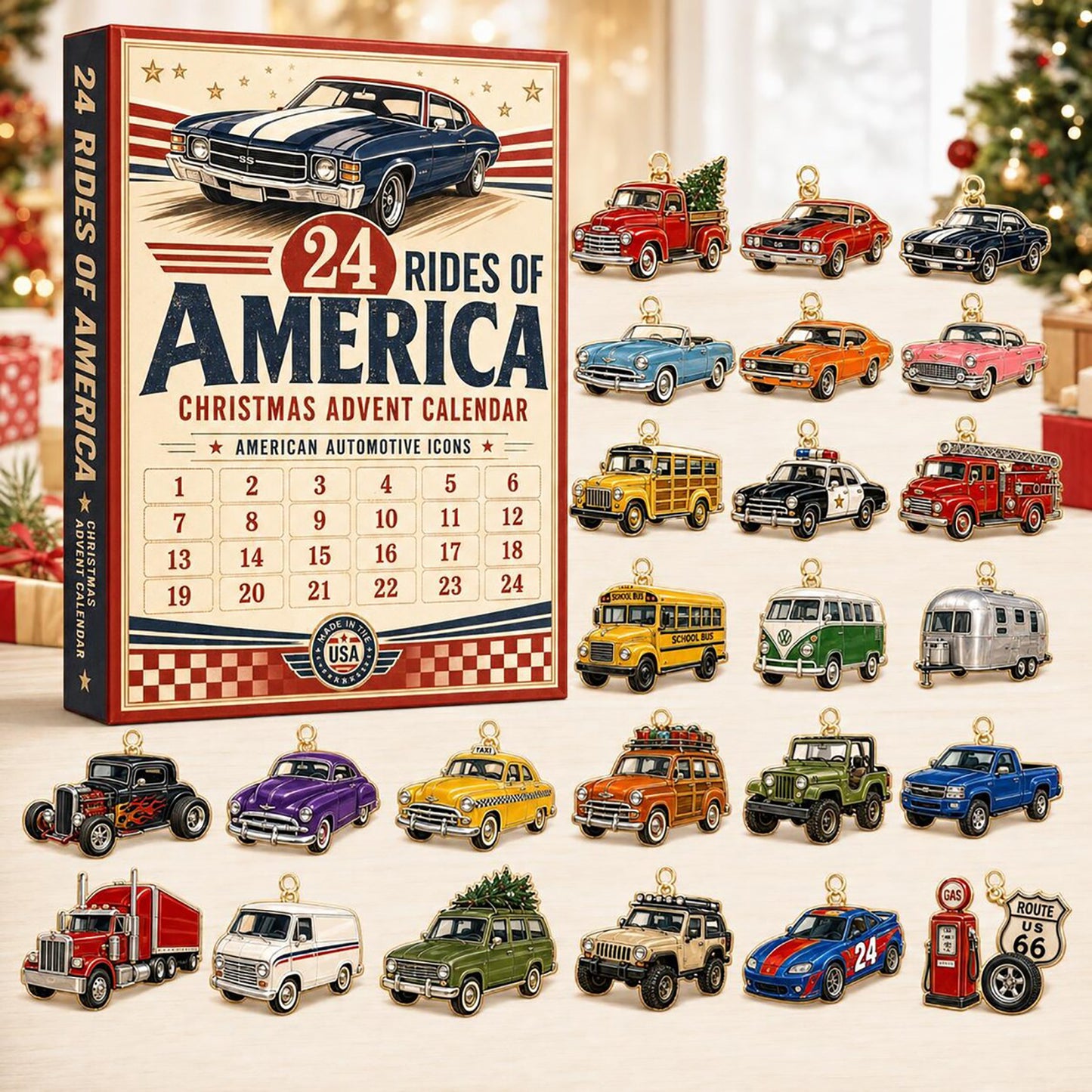 Rides Of America 2026 Advent Calendar Auto Lover Merch Classic Car Truck Gift Ideas