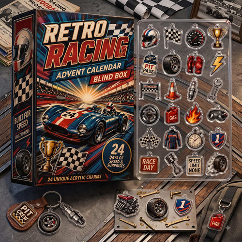 Retro Racing 2026 Advent Calendar Car Lover Merch Race Car Lover Xmas Gift