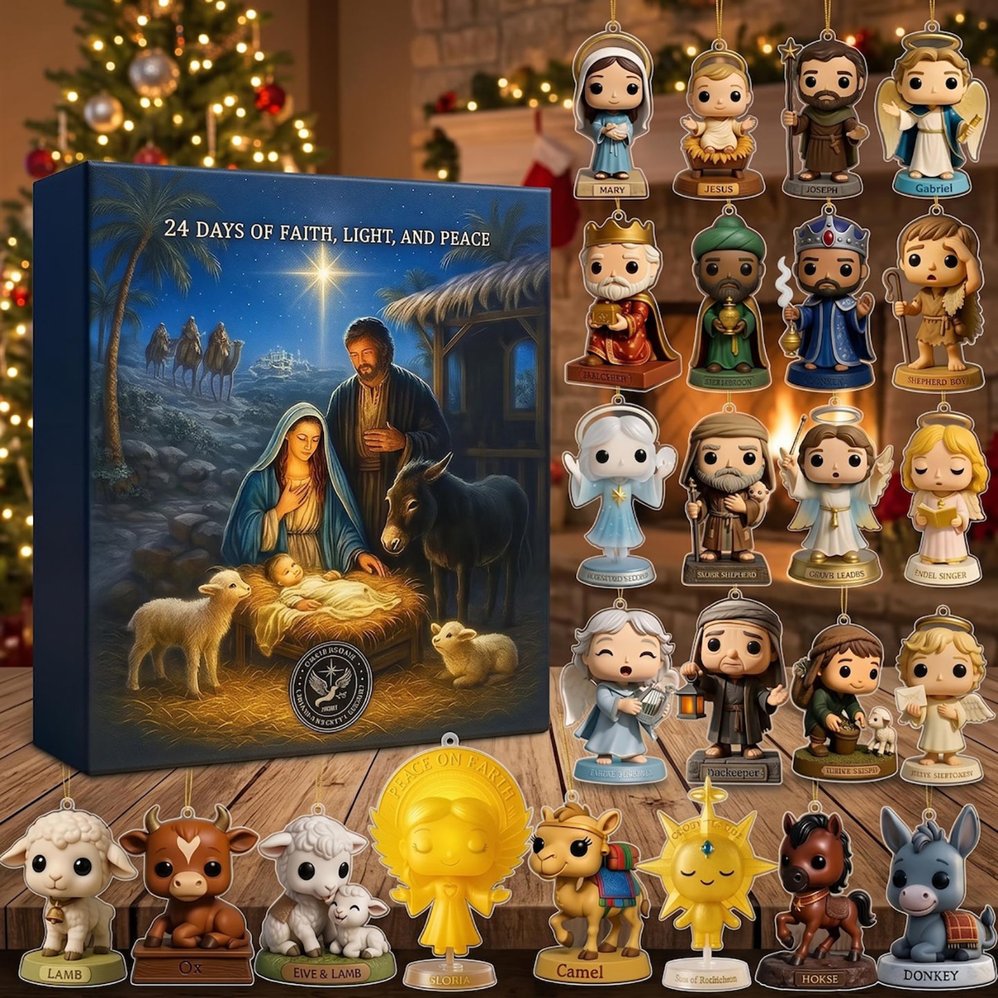 Faith Light Peace 2026 Advent Calendar Nativity Christian Merch Religious Christmas Gift