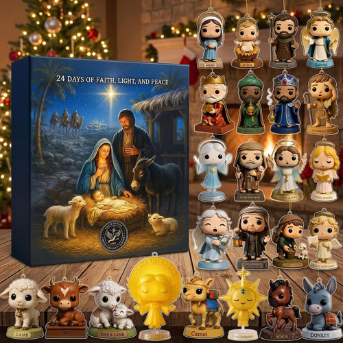 Faith Light Peace 2026 Advent Calendar Nativity Christian Merch Religious Christmas Gift